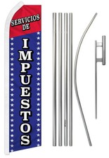 Servicios De Impuestos Swooper Super Flag & 16 ft Flagpole Kit / Ground Spike