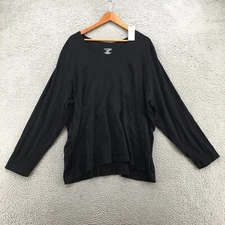 Venezia Modern Tee Tshirt Womens 30/32 Black Cotton Blend V-Neck Long Sleeve NEW