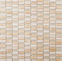 Riemchen Rechteck Mosaikfliesen Glasmosaik StäBchen Mini Beige Creme Goldbeige