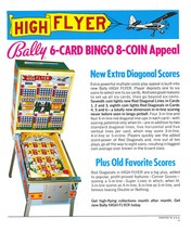 High Flyer Bally Bingo flipper volantino / brochure / come nuovo - difficile da trovare