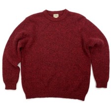 LL Bean Mens XL Regular Knit Pullover Sweater Red Casual 100 Lambswool 0 DBG9