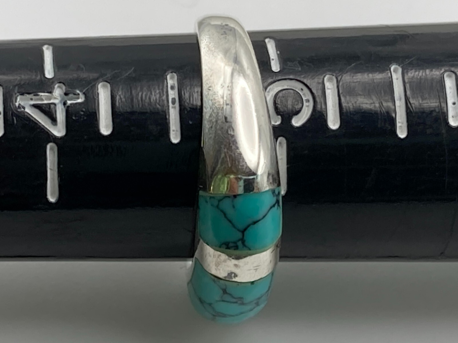 Marsala Sterling Silver Solid Turquoise Inlay Sou… - image 6