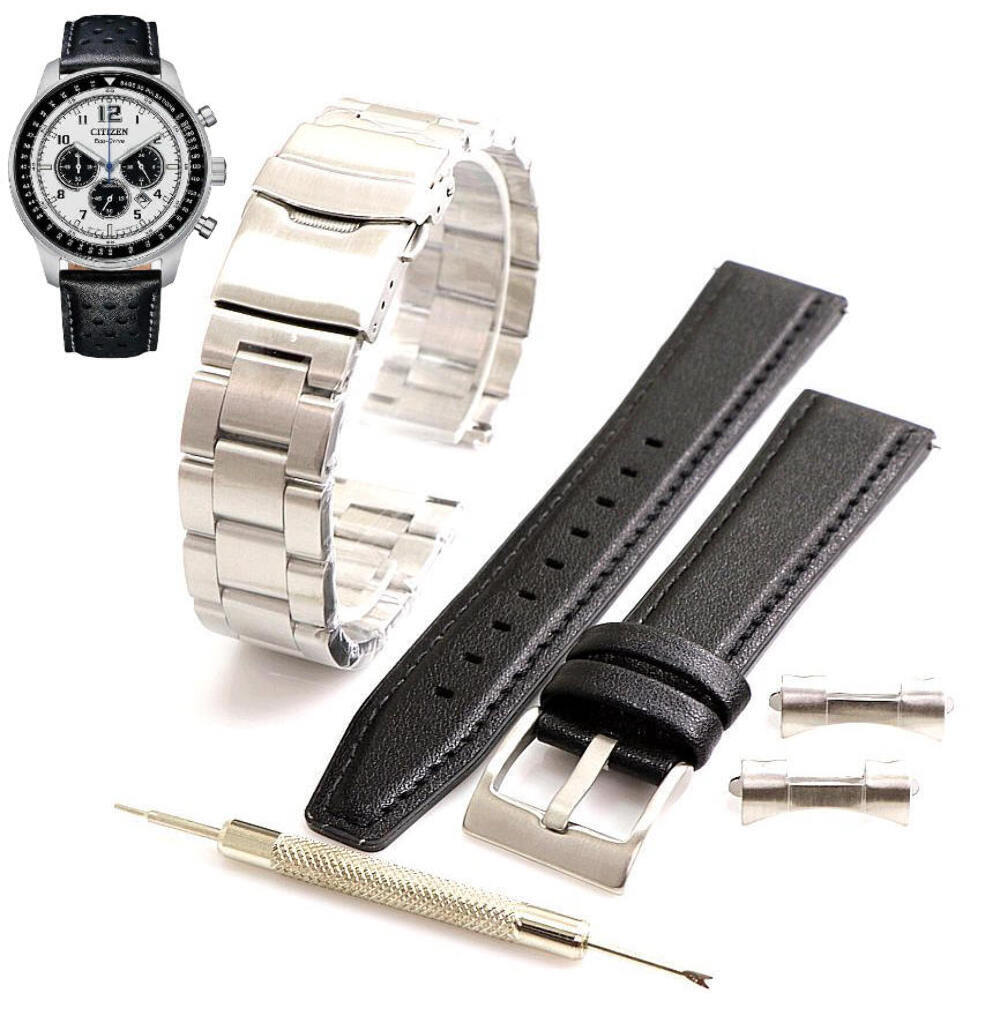 Steel Bracelet & Leather Replacement Watch Band B620-S125847