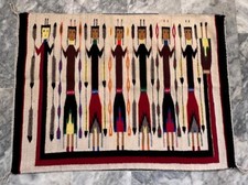 Antique Novajo pictorial yei yei 1900s Novajo Native Pure wool Woven Rugs