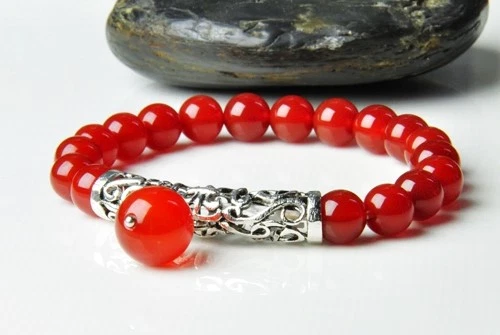 Miao Silver Ethnic Red Carnelian Bracelet 001 - Picture 2 of 3