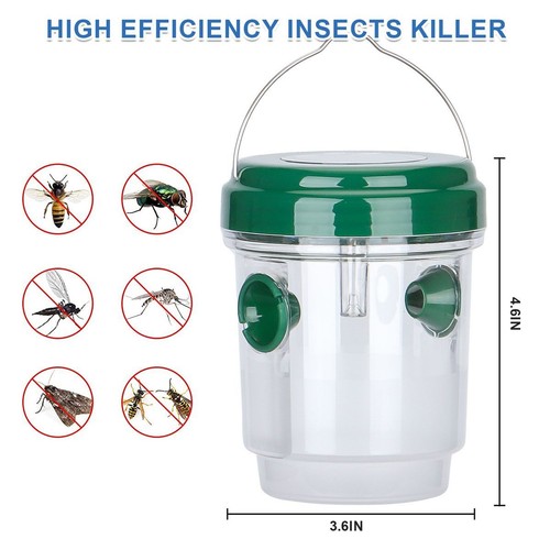 3Pcs Solar Powered Outdoor Wasp Trap Catcher UV Light–Traps Wasps, Hornets, Bees - Picture 9 of 14