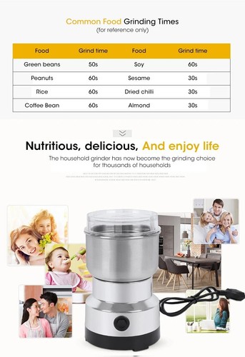 Electric Coffee Bean Grinder Nut Seed Herb Grind Spice Crusher Mill Blender - Picture 13 of 13