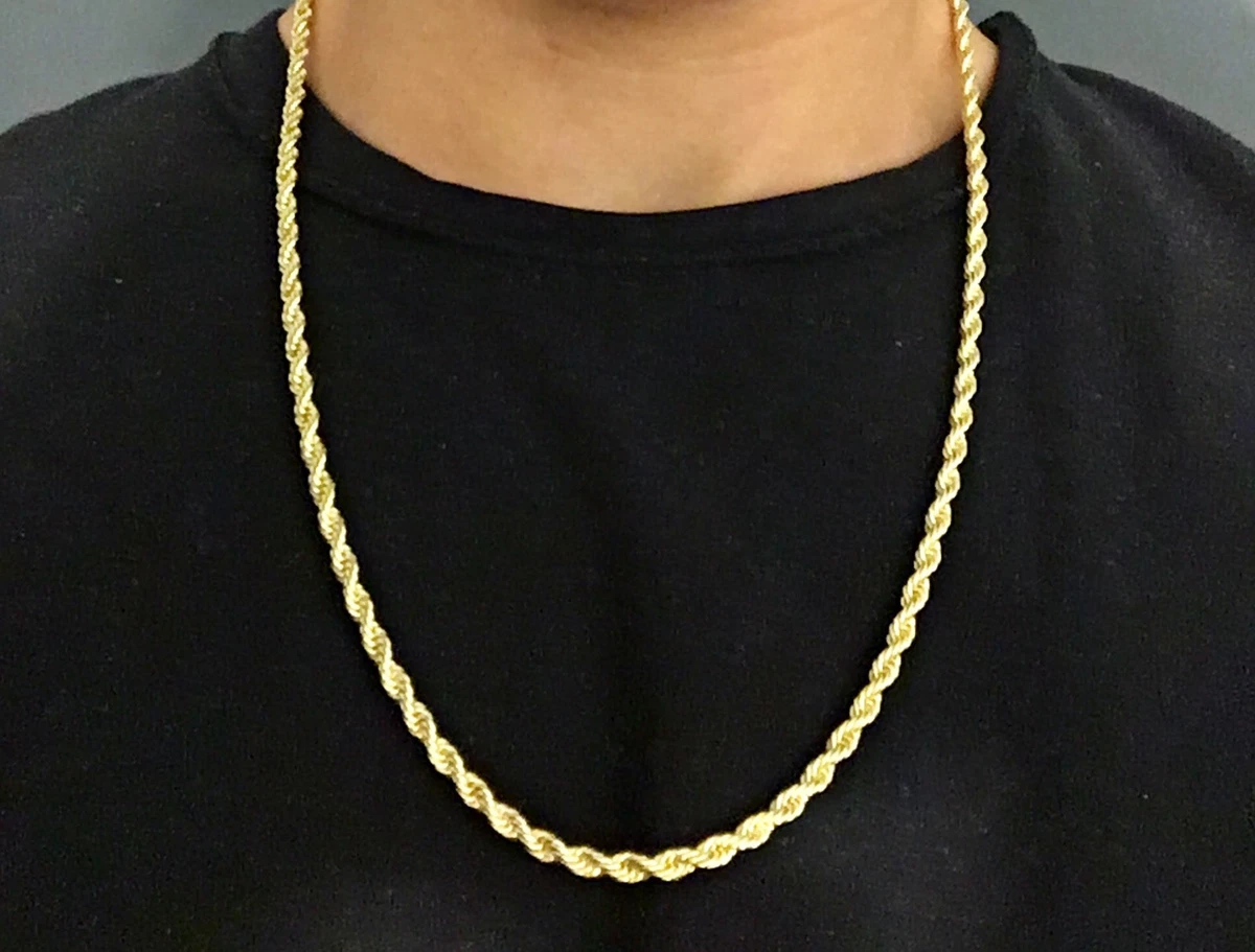 Gold Chain 14k Gold Rope Chain 24in 4mm Plated