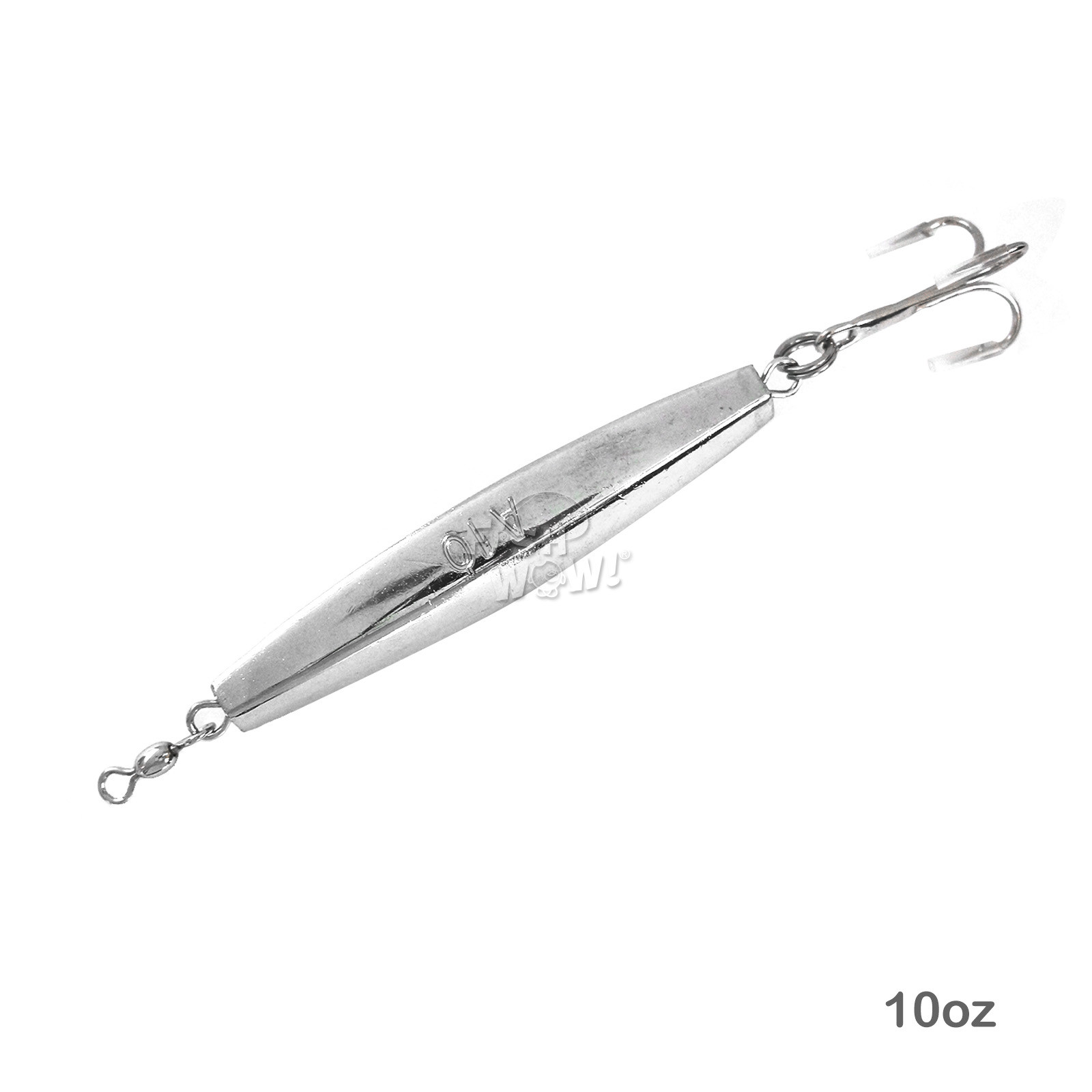 20pcs 10oz Diamond Jig Chrome w/ Treble Hook 280g Silver Fish WOW! unpainted jig - Image 4