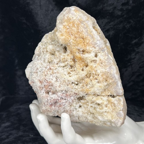 6” Geode Hematoid Pink Red Yellow Quartz Crystal Cluster Rough Specimen 3.3Lb - Picture 8 of 10