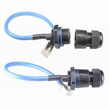 2pcs Panel Mounting Rj45 Waterproof Connector M25 Cat5/5e/6 Ethernet Lan Cable C