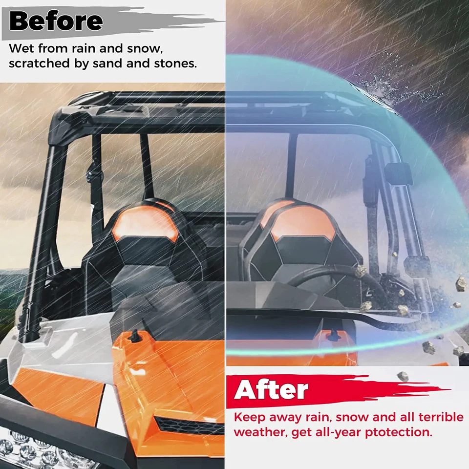 PC parabrisas completo KEMIMOTO UTV para Polaris RZR 570 800/4 800S XP 900/4 2008-19 Foto 3 de 4