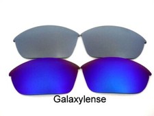Galaxy Replacement Lenses For Oakley Half Jacket Sunglasses Blue Titanium