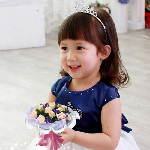 Rhinestone Kids Girl Crystal Tiara Hair Band Bridal Princess Prom Crown Headband - Picture 10 of 10