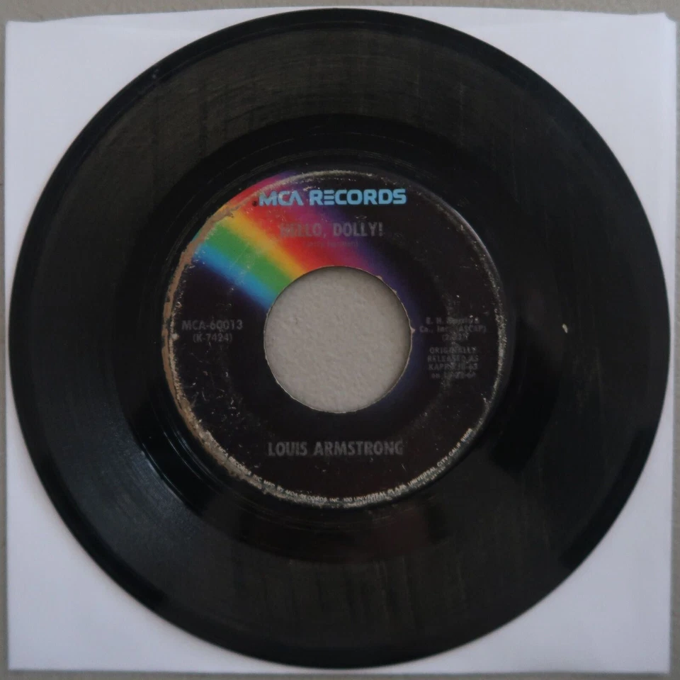 LOUIS ARMSTRONG HELLO, DOLLY!/BLUEBERRY HILL MCA RECORDS VINYL 45 VG 26-59 - Image 2 of 2