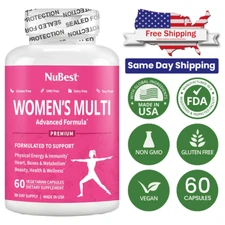 NuBest Women's Multi – Immunity, Energy & Beauty Support – 60 Vegan Capsules