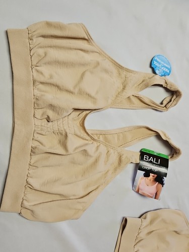 NWT Lot 2 Bali Comfort Revolution Crop Top Wireless Bra Seamless Microfiber L - Picture 9 of 10