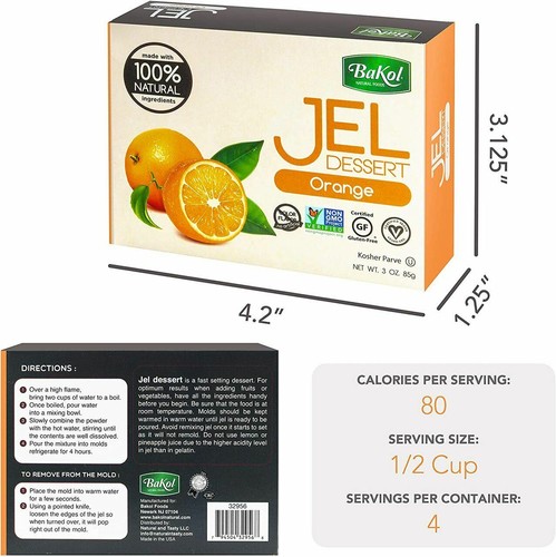 Gelatina de postre kosher vegano Bakol, gelatina de postre kosher, 3 oz (paquete de 3) - Imagen 6 de 6