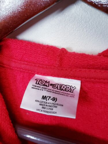 Tom & Jerry Junior Hoodie M (7-9) Red - Picture 3 of 3
