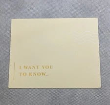 I Want You To Know Blank Note Card Set Of 6 w/ Envelopes Compendium Brand Cards