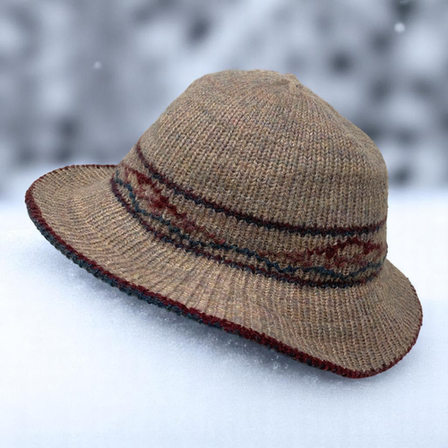Gorra de Colección Años 70 Tejida Fair Isle Estilo Fedora Mezcla de Lana Hecha en Italia - Imagen 3 de 5
