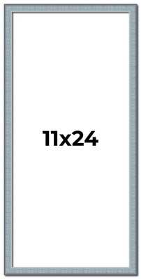 11x24 Frame Blue Scuffed Farm Board Solid Wood Picture Frame Width 0.75 Inches |