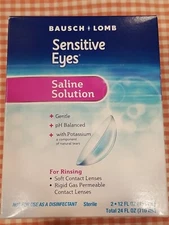 Bausch & Lomb Sensitive Eyes Saline Solution, Gentle 12 Fl Oz (Pack of 2) 
