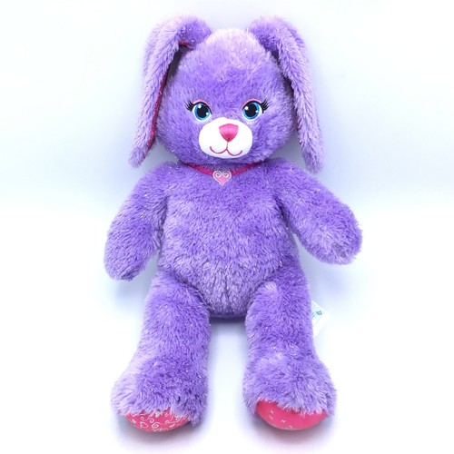 Build A Bear Paw Princess Conejo Púrpura Peluche Relleno Brillante BABW 16" Usado en excelente estado - Imagen 8 de 19
