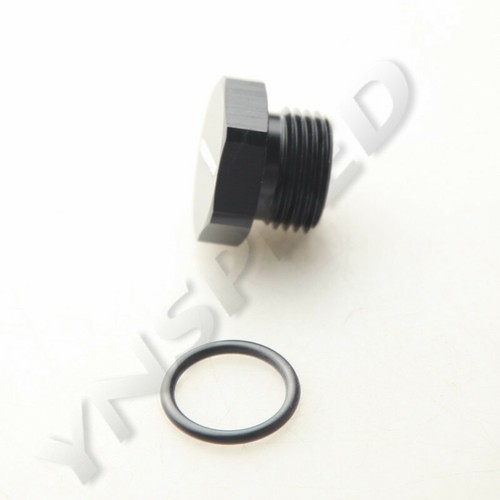 8AN AN-8 Flare Plug Aluminum Fitting Adapter With O Ring Seal -8AN Plug Black - Picture 3 of 5