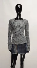 United Colors Of Benetton Y2K Fairy Spiderweb Knit Sheer Mohair Gray Jumper S?