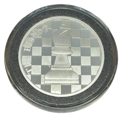 #ad Chess Coin The Bishop: 1 Troy Oz .999 Silver Round 1 9 16 in. Dia. $99.95