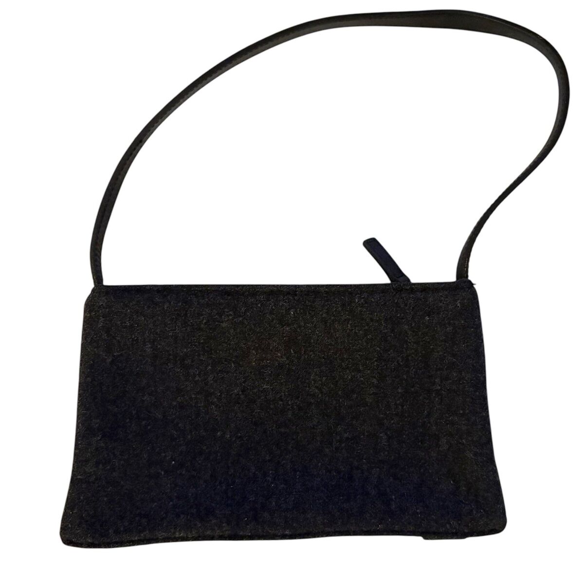 Vintage Ralph Lauren Wool & Leather Small Shoulder Bag Zip Vintage Ralph Lauren Wool & Leather Small Shoulder Bag Zip