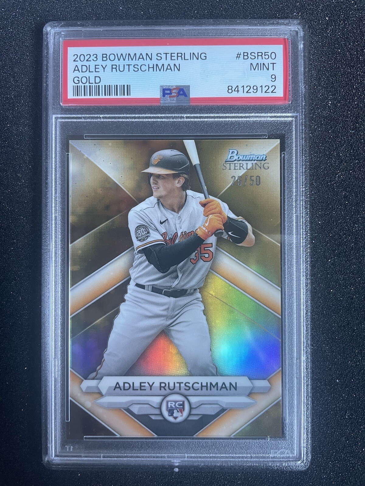 2023 Bowman Sterling Adley Rutschman True GOLD RC /50 PSA 9 