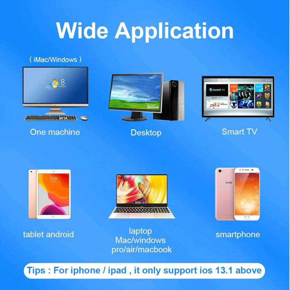 Black Wireless Bluetooth Rechargeable Mini Mouse USB Optical Mice For PC laptop - Image 3 of 4