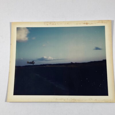 Found Photo Crop Duster Plane Propeller Plane Landing Photograph Plane in Flight
