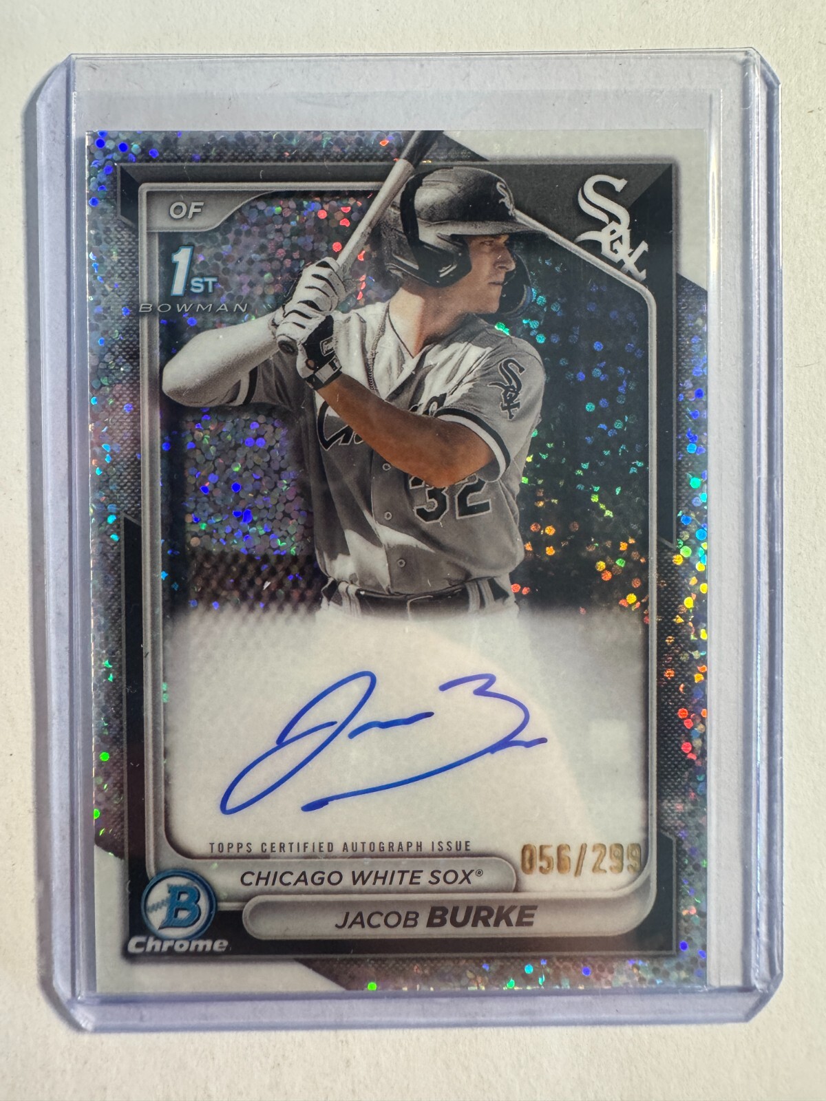 K298,326 - 2024 Bowman Chrome Prospect Auto Speckle #CPAJB Jacob Burke #/299
