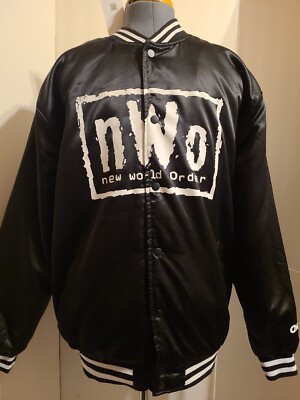 NWO NWT L CHALK LINE VARSITY JACKET SATIN WRESTLING HULK HOGAN WCW