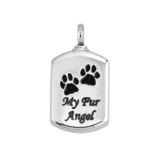 Dog Memorial Urn Pet Keepsake Jewelry Lock of Hair Necklace