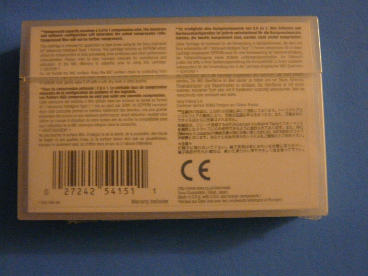 15 Sony SDX1-35C AIT-1 35/91GB Data Tape Cartridges 64k 8mm 230m
