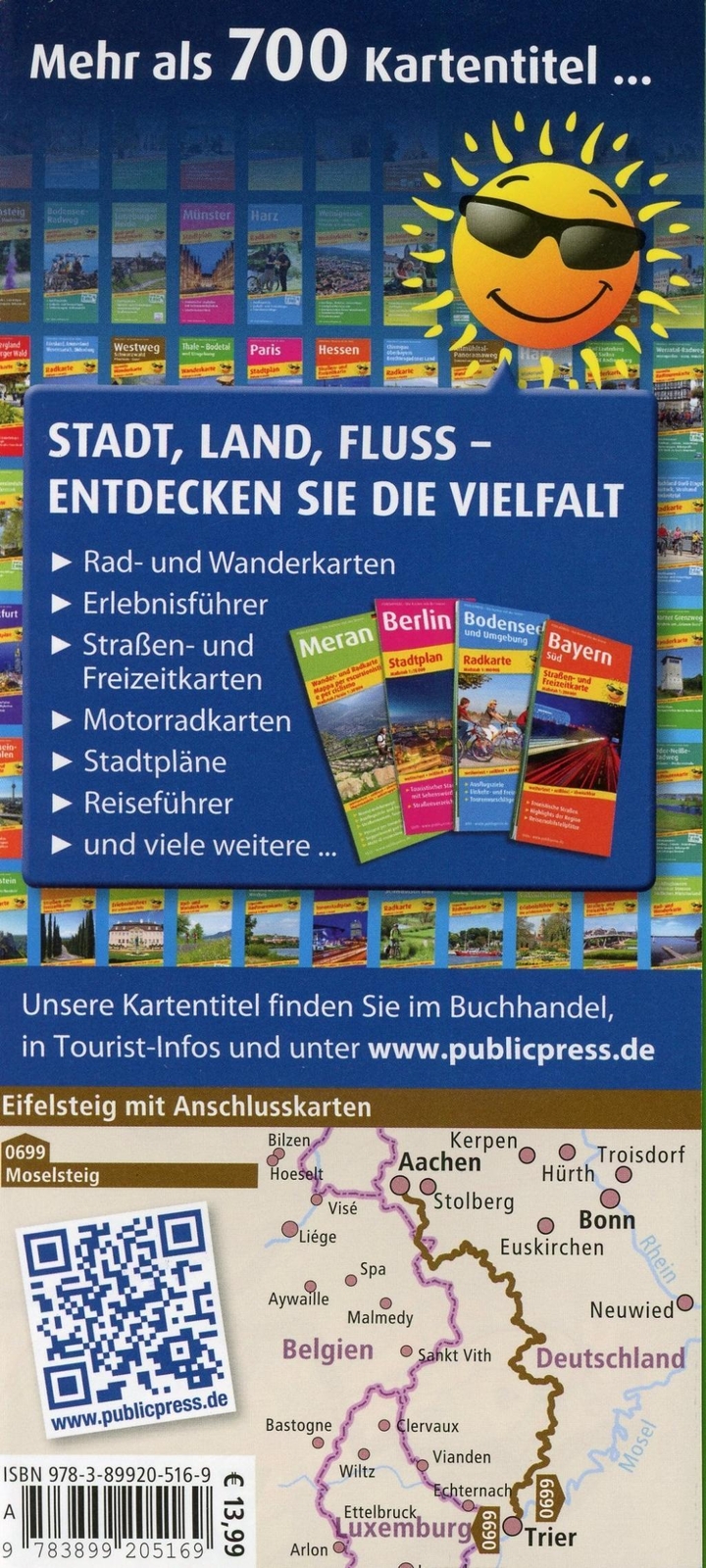 Thumbnail - Wanderkarte Eifelsteig, Kornelimünster - Trier 1 : 25 000 (land-)karte