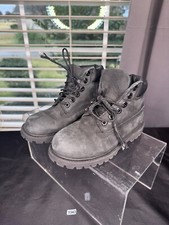 Timberland 12807 Black Leather Boys 12 C Classic 6" Premium Winter Combat Boots