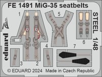 MW22 Eduard FE1491 MIG-35 Seatbelts Steel 1/48 Zoom Set For Hobby Boss