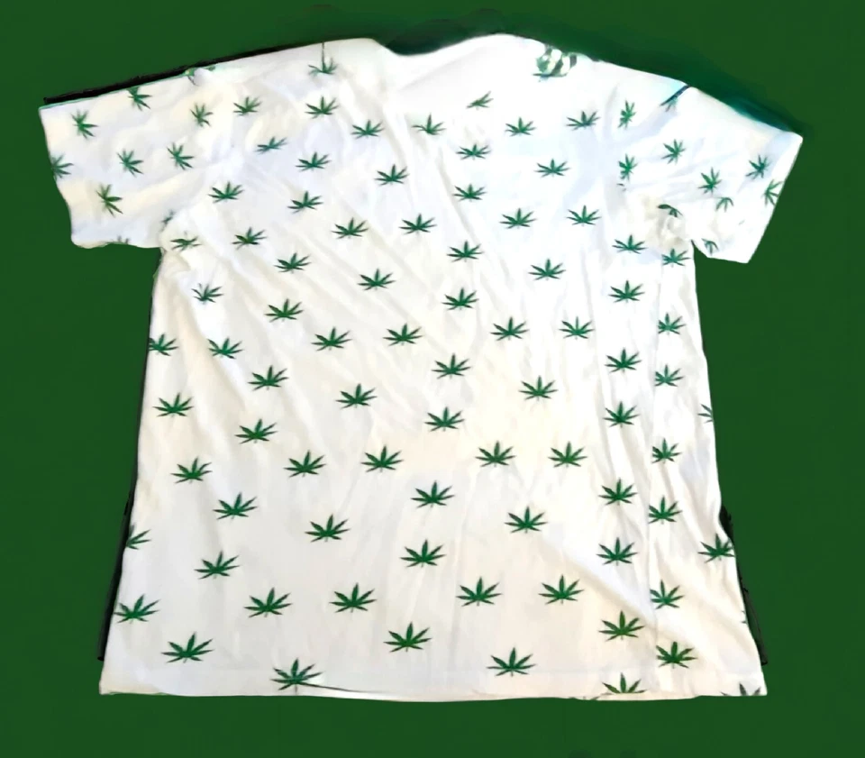 Men's Medium White Marijuana Hemp Leaf Pattern by EIGHTY EIGHT BRAND - Image 2 of 3