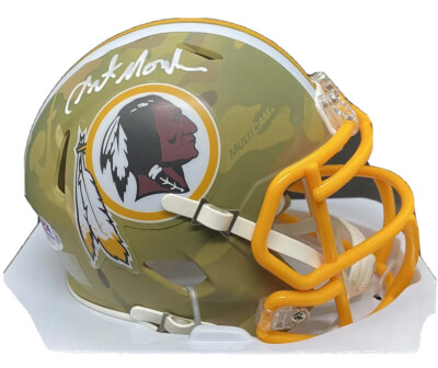 Art Monk Signed Licensed Redskins Camo Mini Helmet Auto w