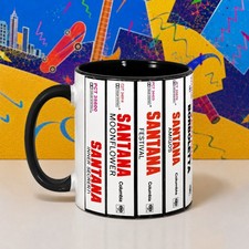 Santana Classic Rock Coffee Mug 11oz Cassette Stack Albums