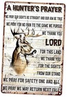 Hunting Signs for Room Deer Hunting Prayer Metal Tin Sign Wall Decor Retro 