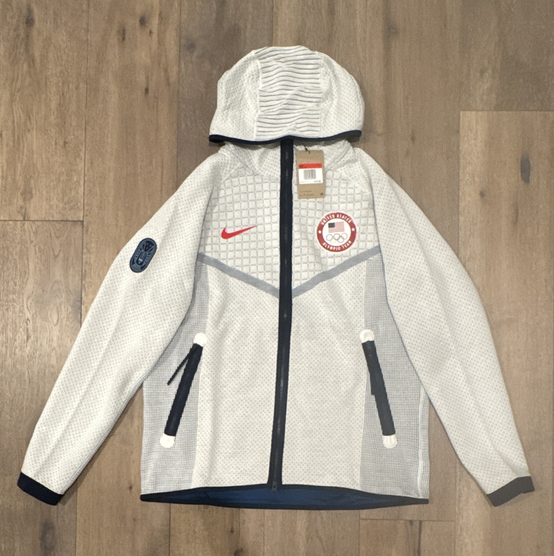 Nike Team USA Olympic Men’s Full Zip Hooded Jacket Size L White DJ5248-121
