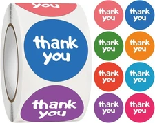 500Pcs Thank You Stickers, 1Inch Small Stickers for Small Business Packaging Rol