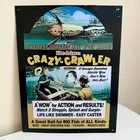 angler gear Crazy Crawler fishing lure bait tin sign 16” Vintage 2004 Heddon Ad