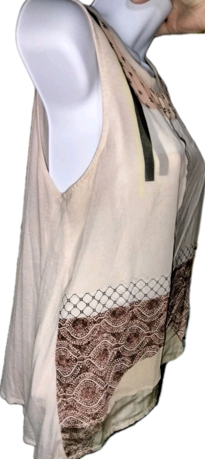 Zara Silk Blend Multi-Panel Pattern  Sleeveless B… - image 3